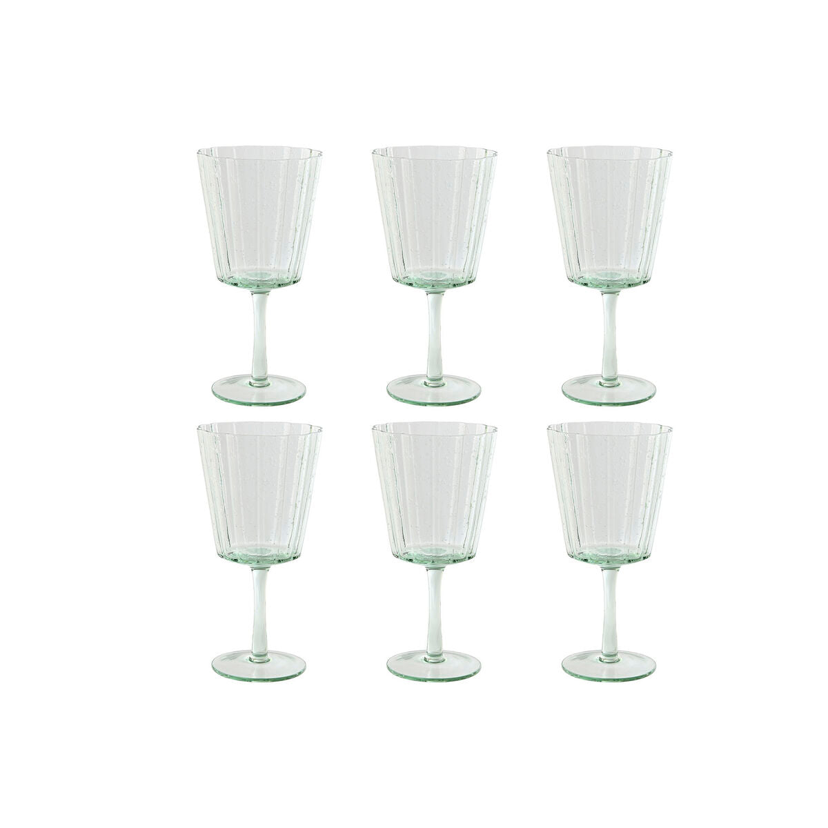 Set of cups Home ESPRIT Green Crystal 9 x 9 x 17,8 cm (6 Units) Home ESPRIT