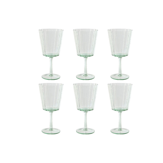 Set of cups Home ESPRIT Green Crystal 9 x 9 x 17,8 cm (6 Units) Home ESPRIT