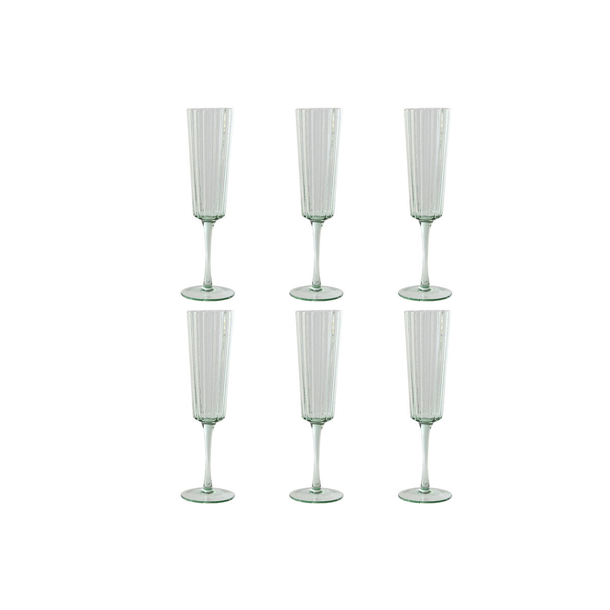 Set of cups Home ESPRIT Green Crystal 6 x 6 x 23,7 cm (6 Units) Home ESPRIT