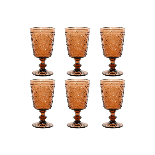 Set of cups Home ESPRIT Crystal 8,5 x 8,5 x 16,3 cm (6 Units)