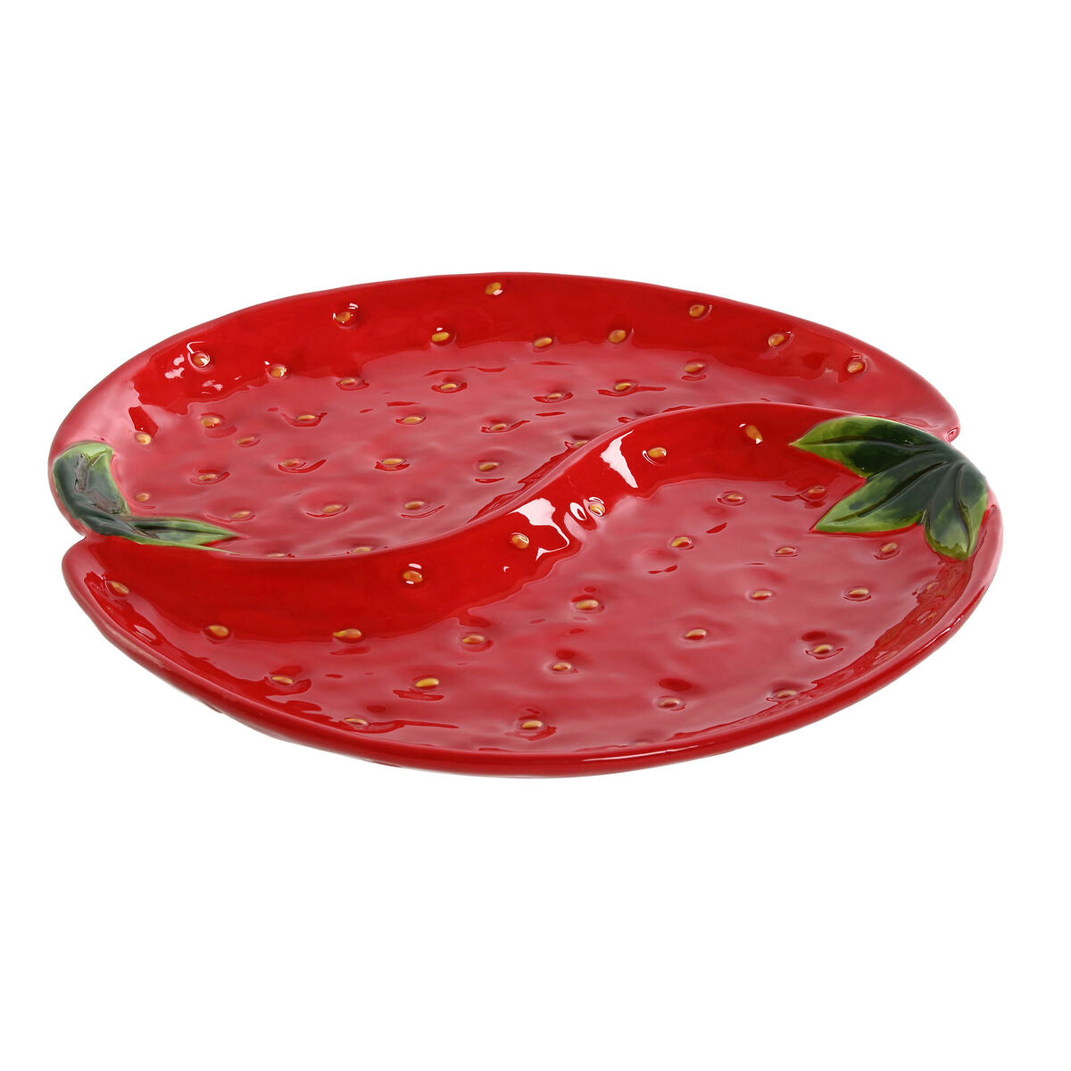 Plate Home ESPRIT Red Stoneware Modern 32 x 31 x 3,5 cm Home ESPRIT