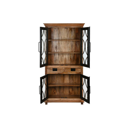 Display Stand Home ESPRIT Black Natural Iron Mango wood 100 X 40 X 200 cm Home ESPRIT