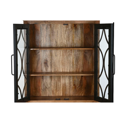 Display Stand Home ESPRIT Black Natural Iron Mango wood 100 X 40 X 200 cm Home ESPRIT