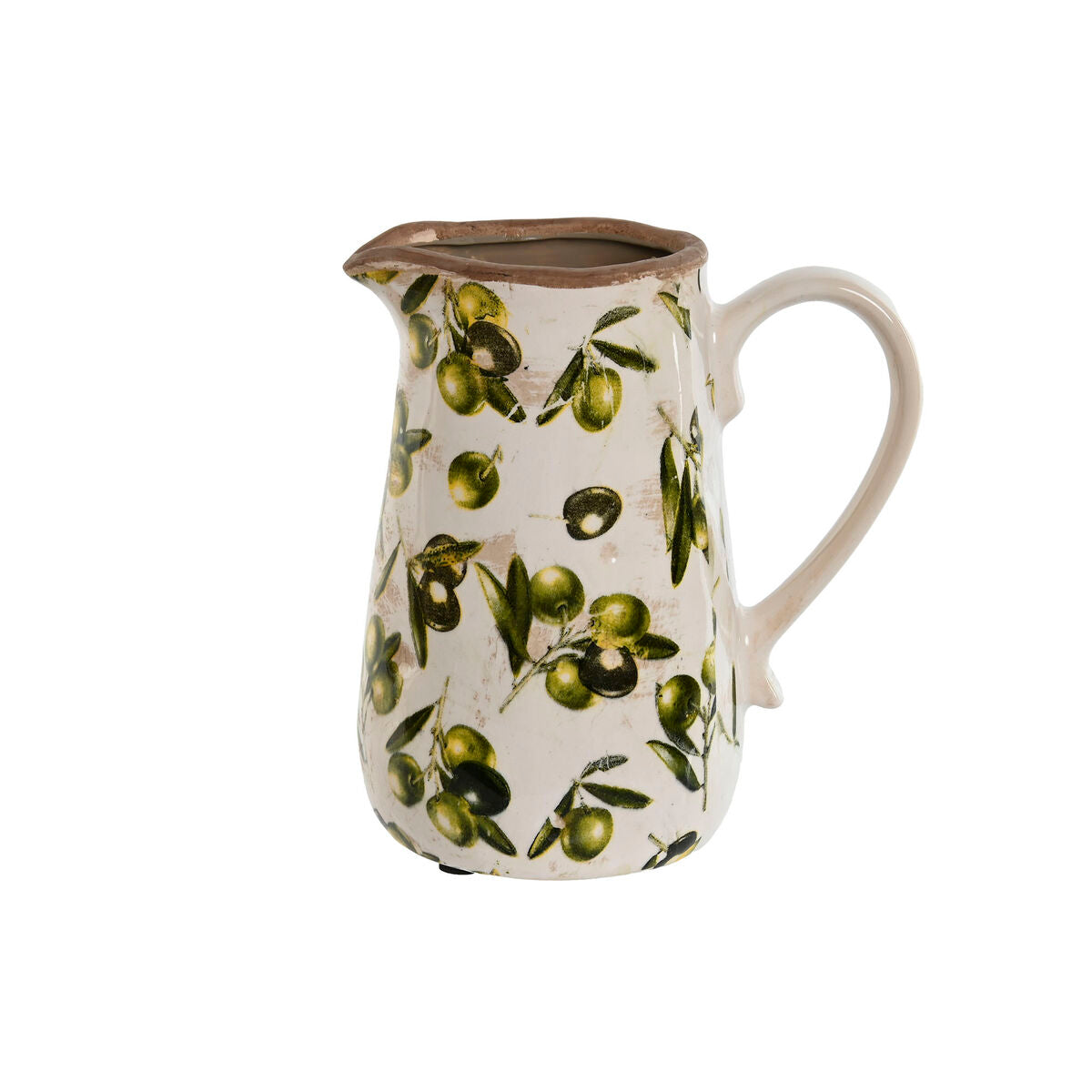 Jug Home ESPRIT White Brown Green Stoneware Shabby Chic Olive Home ESPRIT