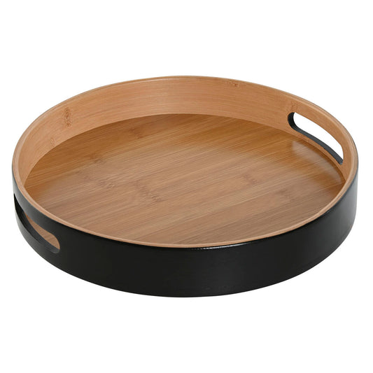 Snack tray Home ESPRIT Black Natural Modern 30 x 30 x 5 cm Home ESPRIT