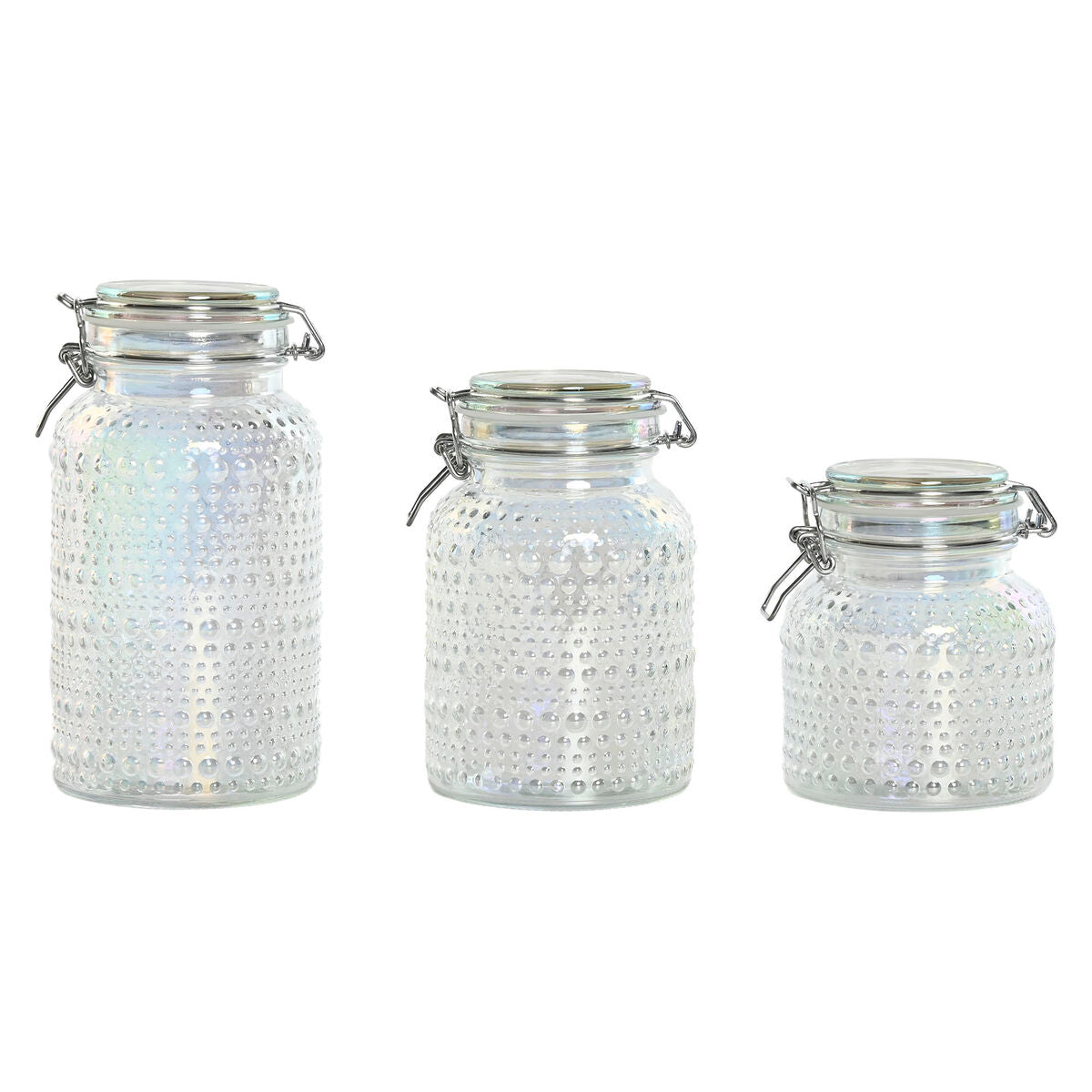 3 Tubs Home ESPRIT Transparent Metal Crystal 1,2 L 3 Pieces Home ESPRIT