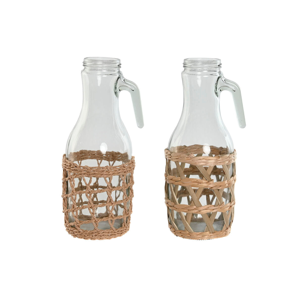 Jug Home ESPRIT Natural Crystal Fibre (2 Units) Home ESPRIT