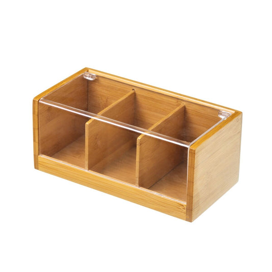 Box for Infusions Transparent Natural Bamboo 22 x 11 x 9,5 cm