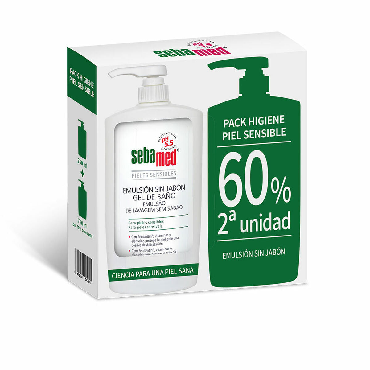 Shower Gel Without Soap Sebamed Sensitive skin 2 Units