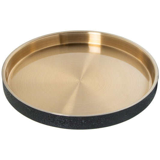 Tray Alexandra House Living Black Golden Metal Circular 37 x 4 x 37 cm Alexandra House Living