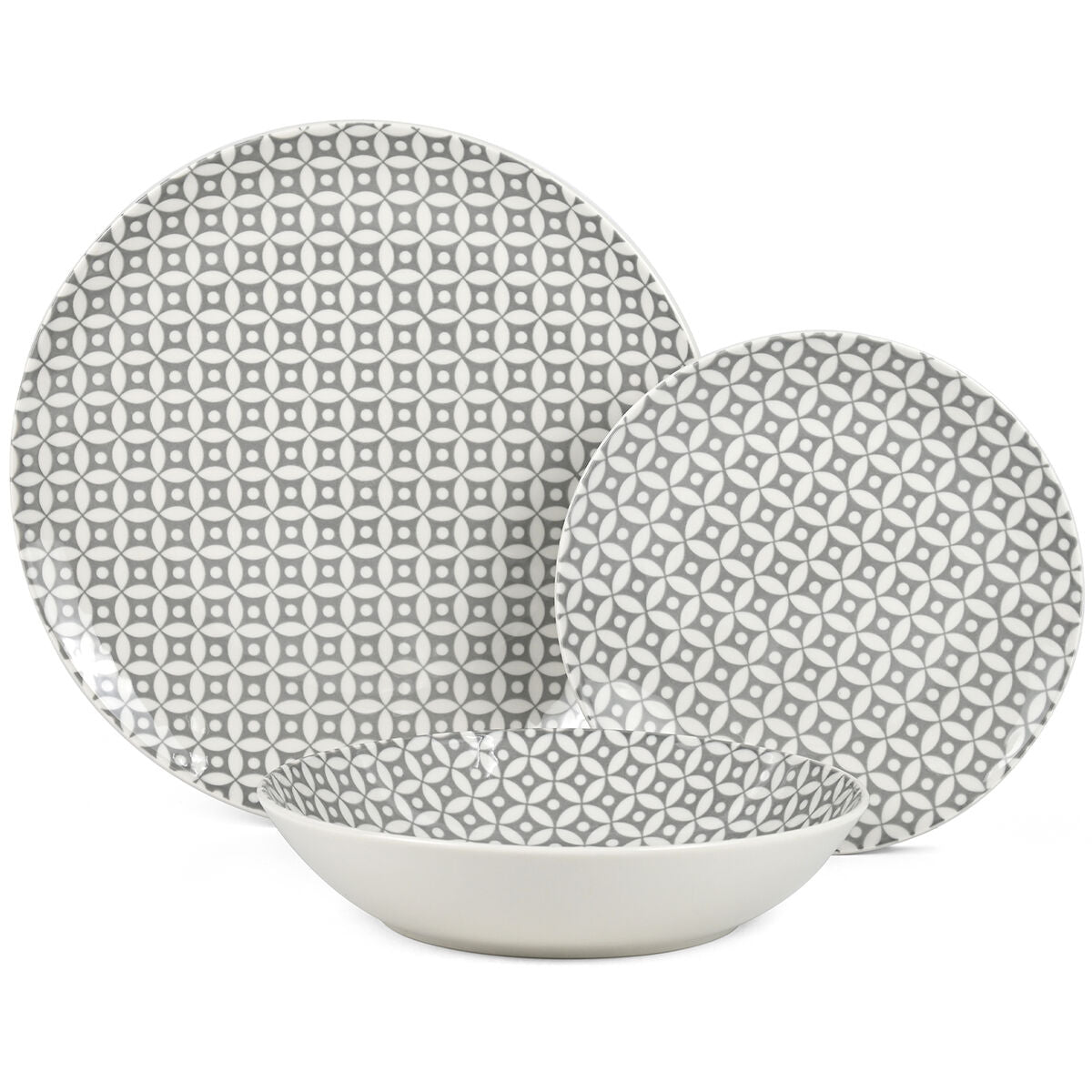 Tableware Alexandra House Living Grey Porcelain 27 x 1 x 27 cm Alexandra House Living