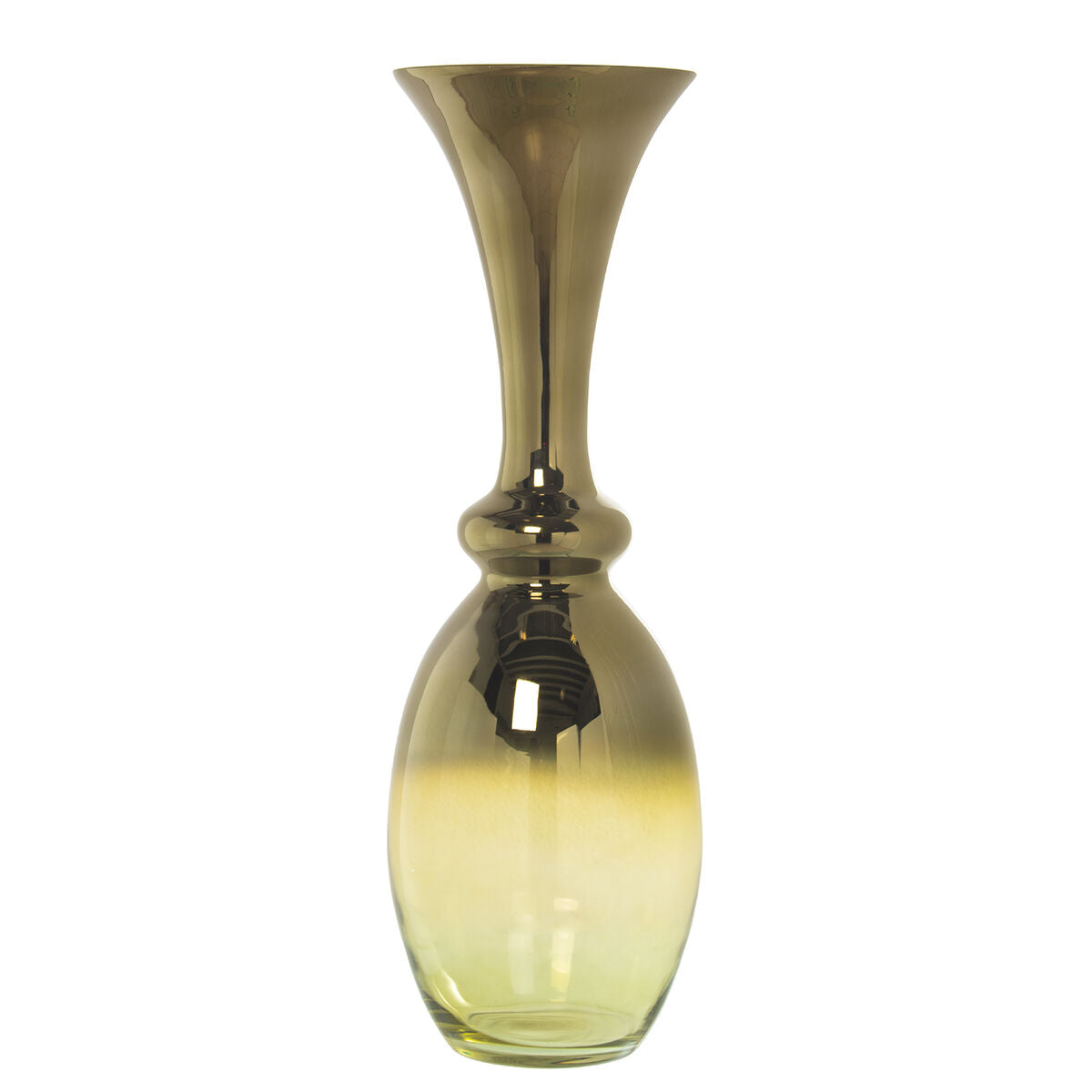 Vase Alexandra House Living Green Transparent Crystal 22 x 22 x 62 cm Alexandra House Living