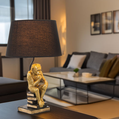 Desk lamp Alexandra House Living Black Gold Golden Plastic 40 W 31 x 51 x 31 cm Monkey Alexandra House Living