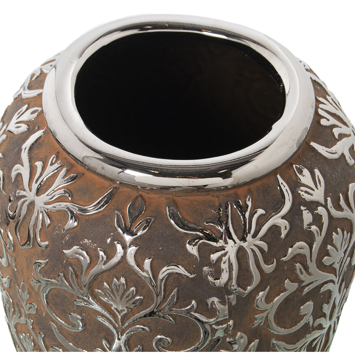 Vase Alexandra House Living Silver Ceramic Aged finish 27 x 27 x 36 cm Alexandra House Living