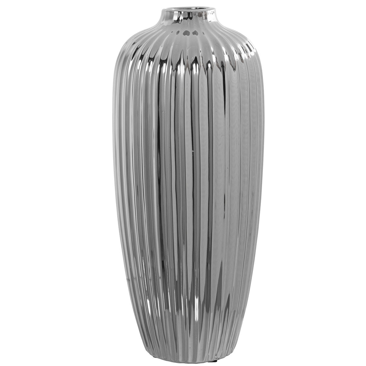 Vase Alexandra House Living Silver Ceramic 18 x 18 x 40 cm Alexandra House Living