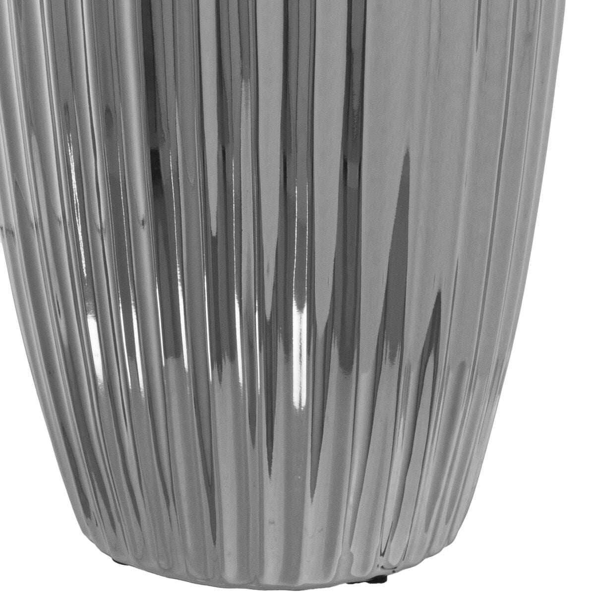 Vase Alexandra House Living Silver Ceramic 18 x 18 x 40 cm Alexandra House Living