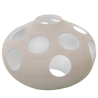 Vase Alexandra House Living Ecru Ceramic Stripes Circles 32 x 32 x 25 cm Alexandra House Living