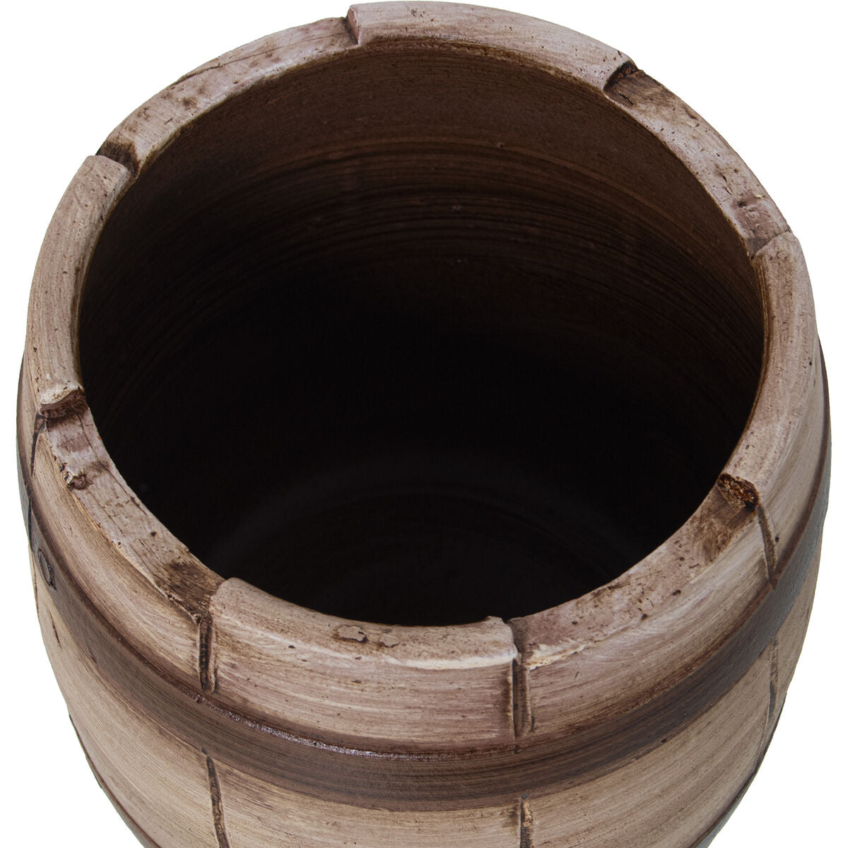 Set of Planters Alexandra House Living Brown Ceramic Barrel (3 Pieces) Alexandra House Living