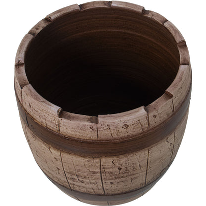 Set of Planters Alexandra House Living Brown Ceramic Barrel (3 Pieces) Alexandra House Living