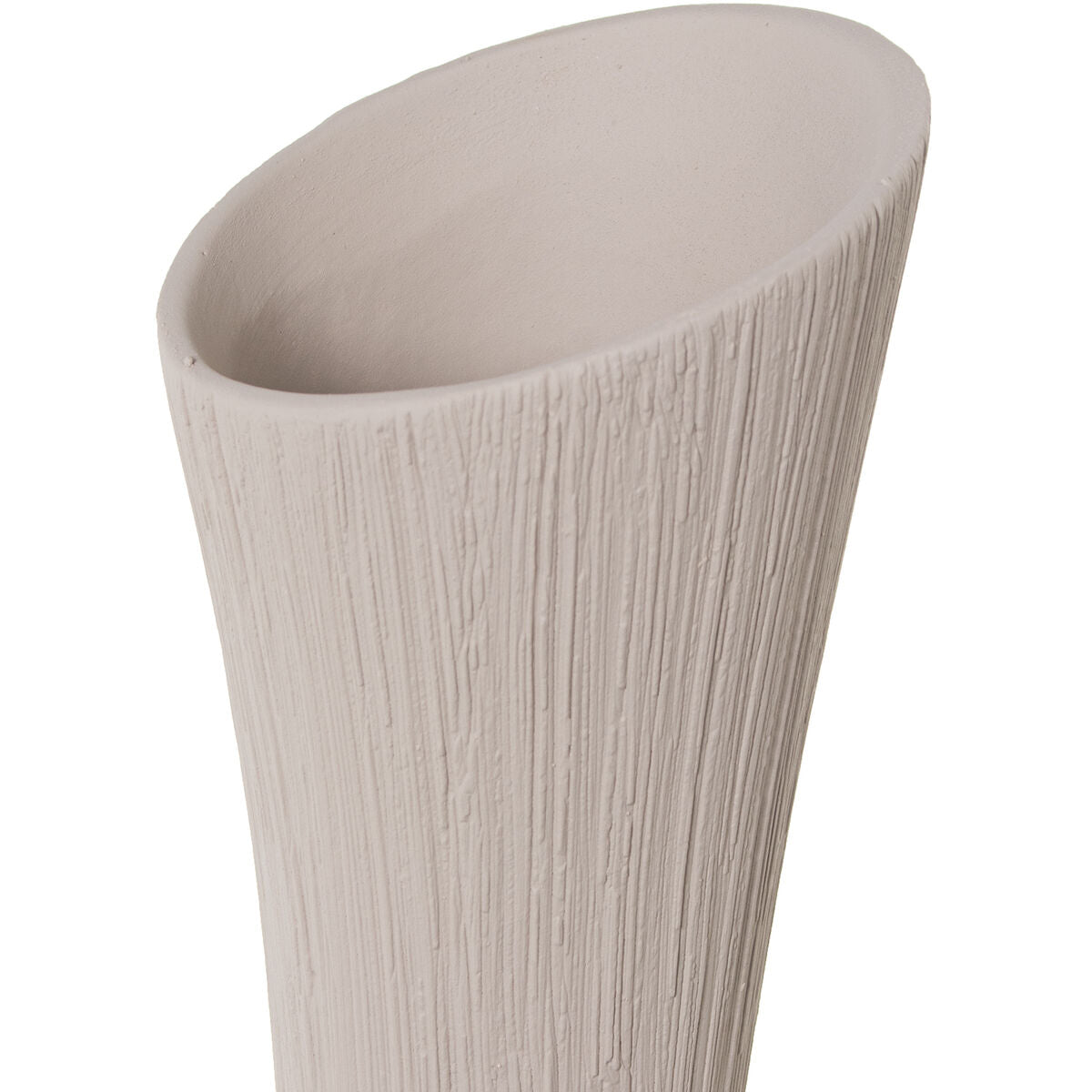 Vase Alexandra House Living Ecru Ceramic Stripes 21 x 21 x 74 cm Alexandra House Living