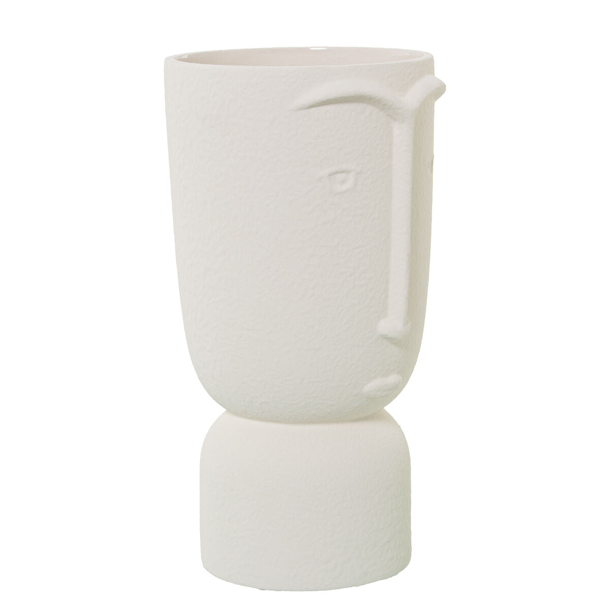 Vase Alexandra House Living Ecru Ceramic Face 16 x 16 x 27 cm Alexandra House Living