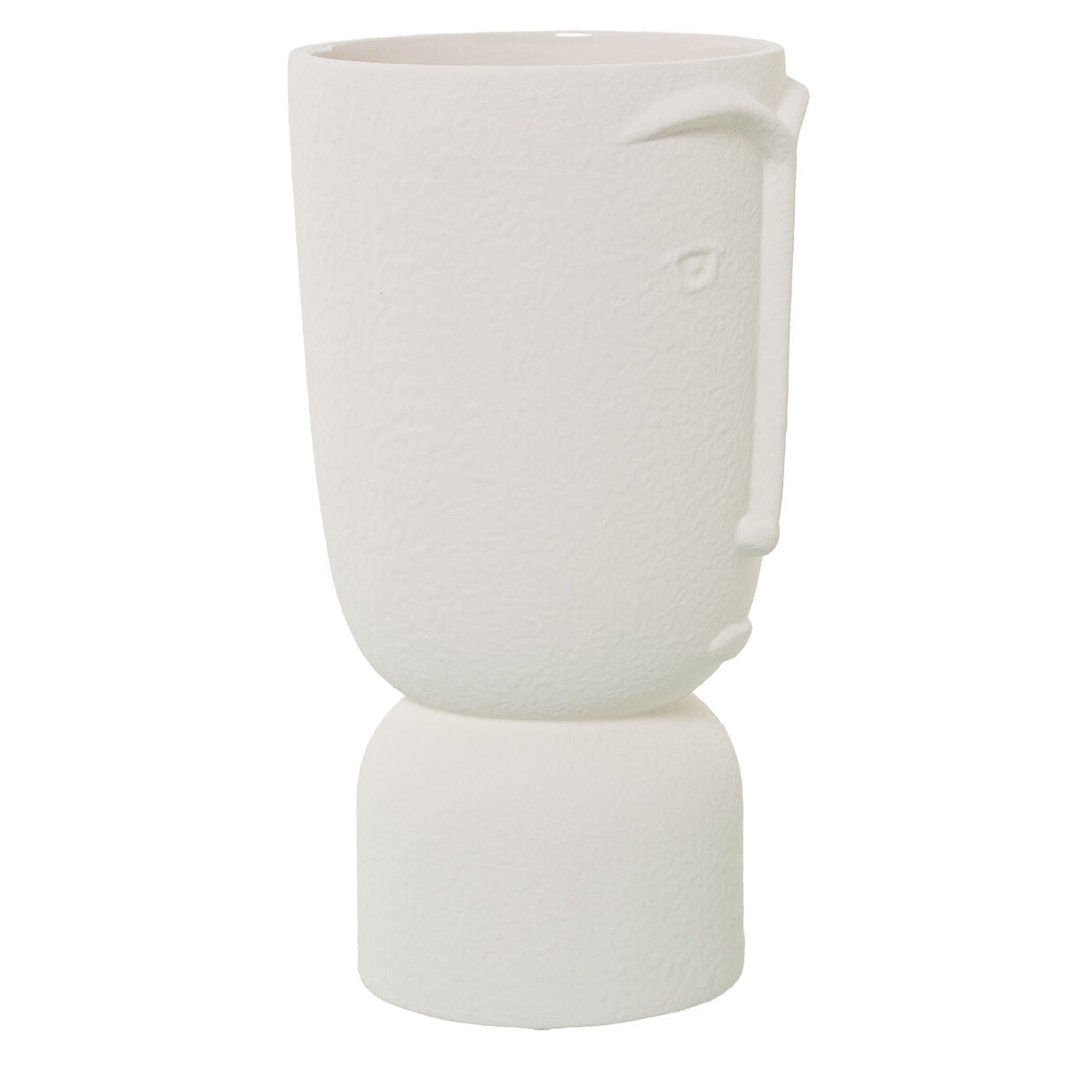 Vase Alexandra House Living Ecru Ceramic Face 16 x 16 x 27 cm Alexandra House Living