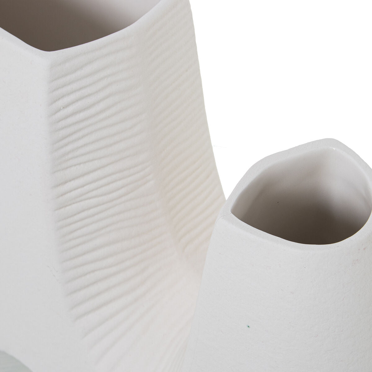 Vase Alexandra House Living Ecru Ceramic Abstract 12 x 36 x 36 cm Alexandra House Living