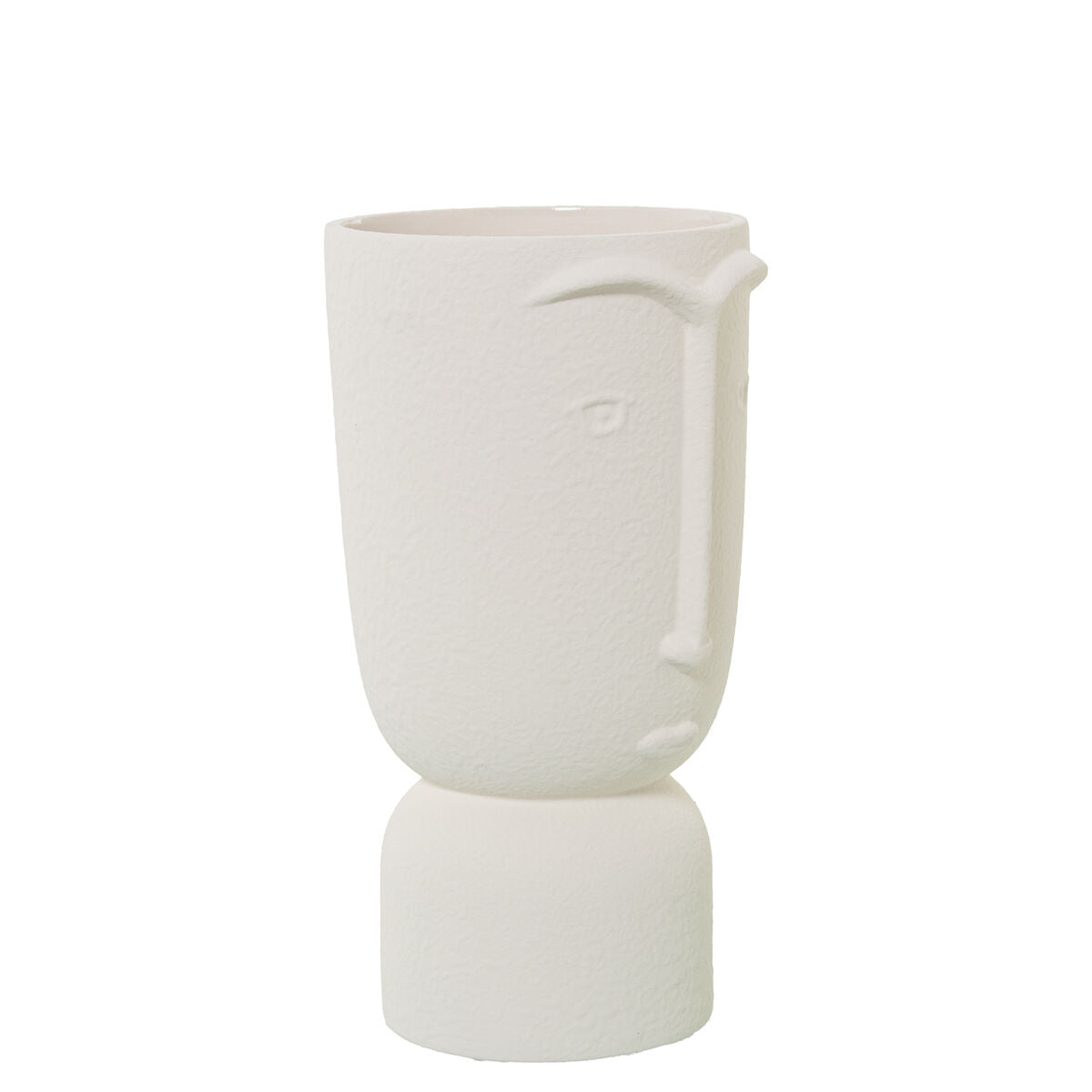 Vase Alexandra House Living Ecru Ceramic Face 13 x 13 x 25 cm Alexandra House Living