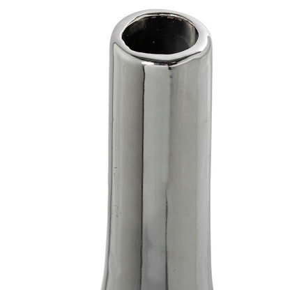 Vase Alexandra House Living Silver Ceramic 18 x 12 x 31 cm Alexandra House Living