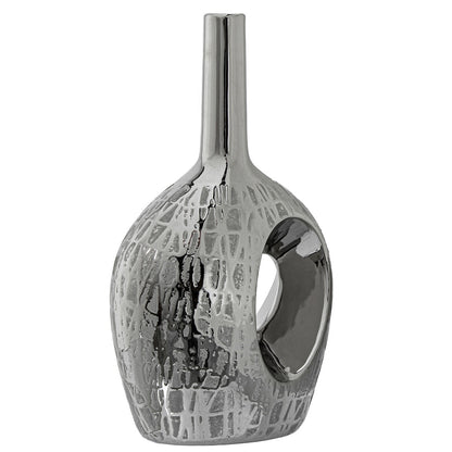 Vase Alexandra House Living Silver Ceramic 18 x 12 x 31 cm Alexandra House Living