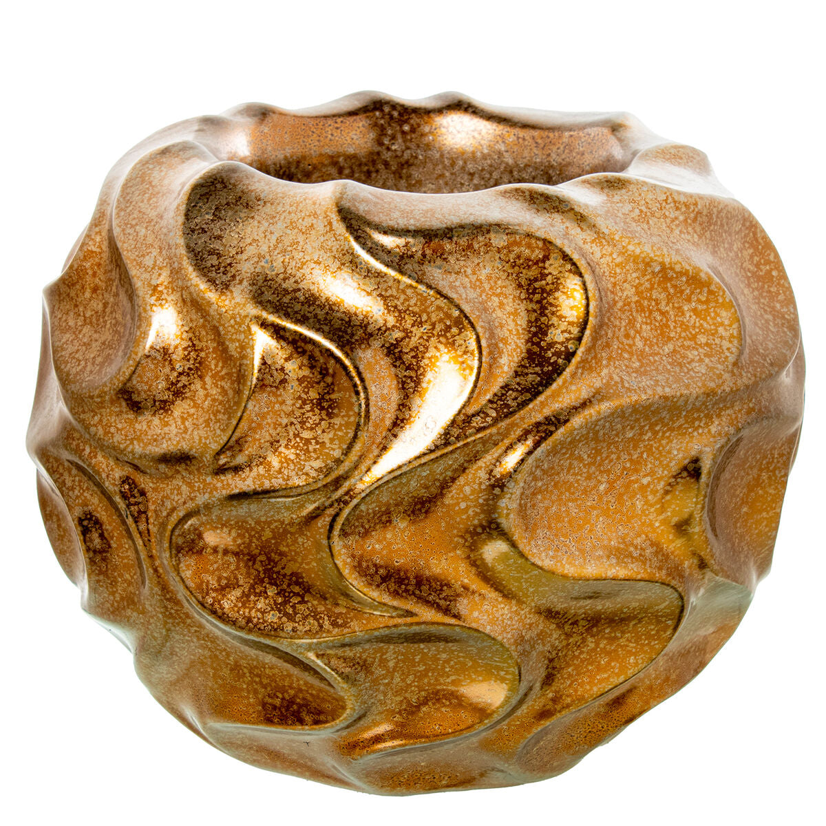 Vase Alexandra House Living Golden Ceramic 38 x 40 x 38 cm Alexandra House Living