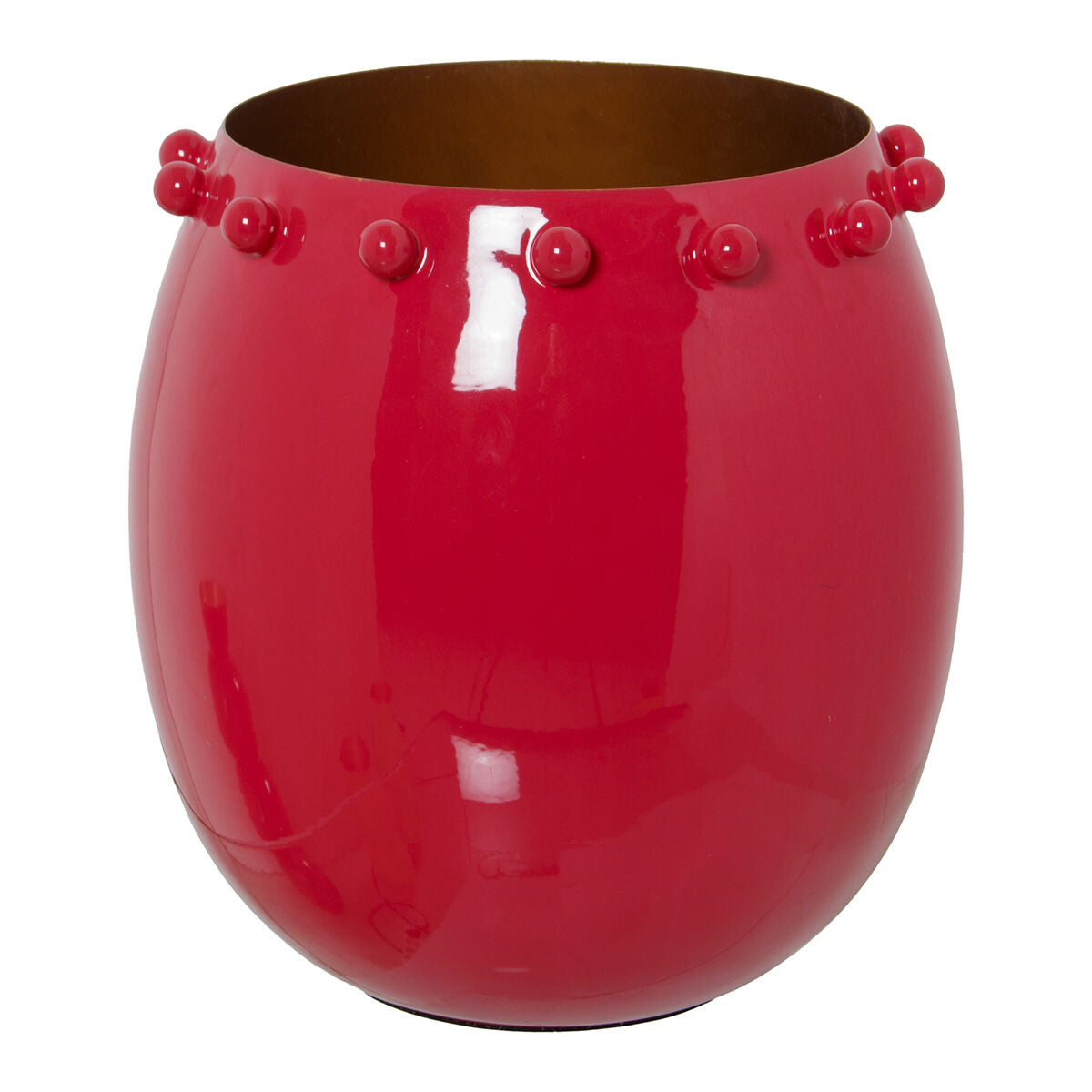 Candleholder Alexandra House Living Red Metal 20 x 22 x 20 cm Enamelled Metal Alexandra House Living