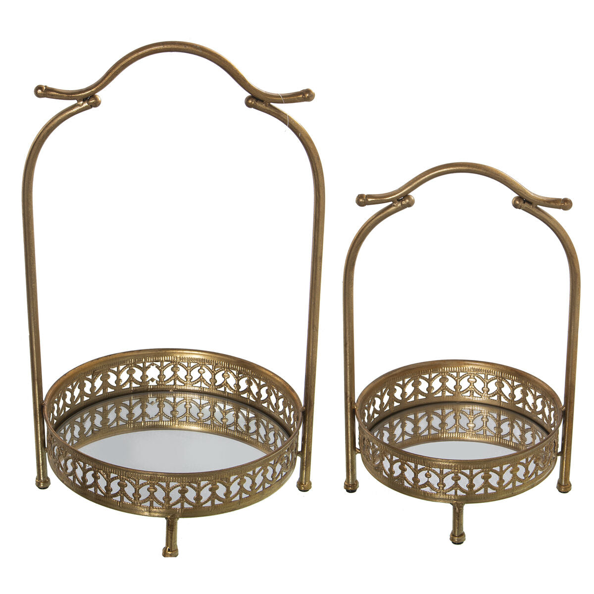 Set of trays Alexandra House Living Golden Metal 22 x 34 x 21 cm 28 x 26 x 48 cm 2 Pieces Alexandra House Living