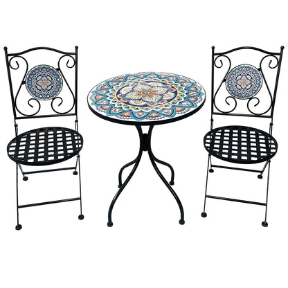 Table set with 2 chairs Alexandra House Living Multicolour 60 x 71 x 60 cm Mosaic Alexandra House Living