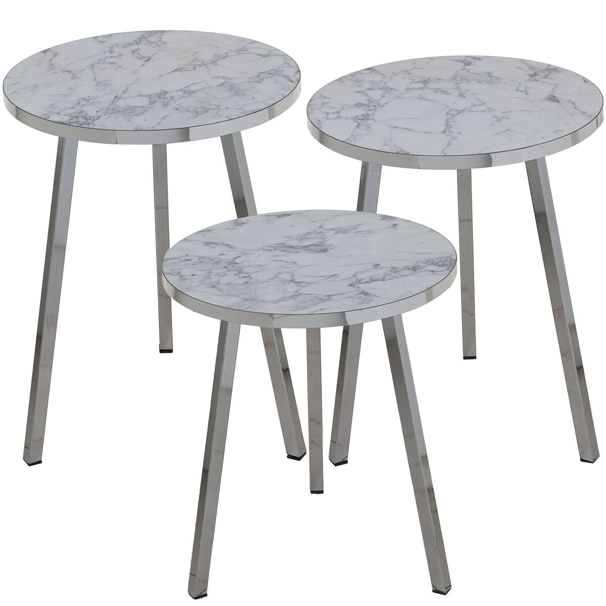 Set of 3 tables Alexandra House Living Silver Wood Alexandra House Living