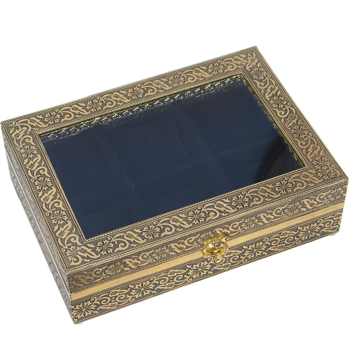 Box for watches Alexandra House Living Black Golden Metal 20 x 28 x 20 cm Alexandra House Living