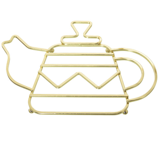 Table Mat Alexandra House Living Golden Metal Teapot 27 x 1 x 19 cm