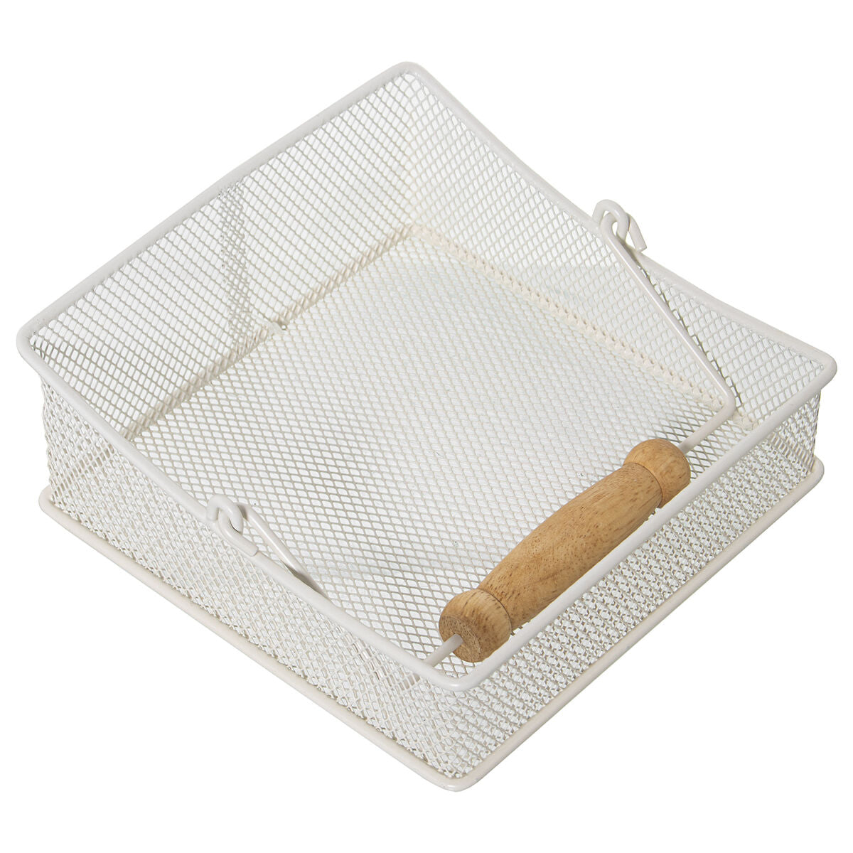 Napkin holder Alexandra House Living White Metal 18 x 8 x 18 cm Grille With handle