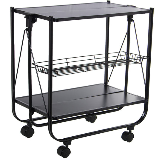 Serving trolley Alexandra House Living Black 68 x 70 x 40 cm Foldable