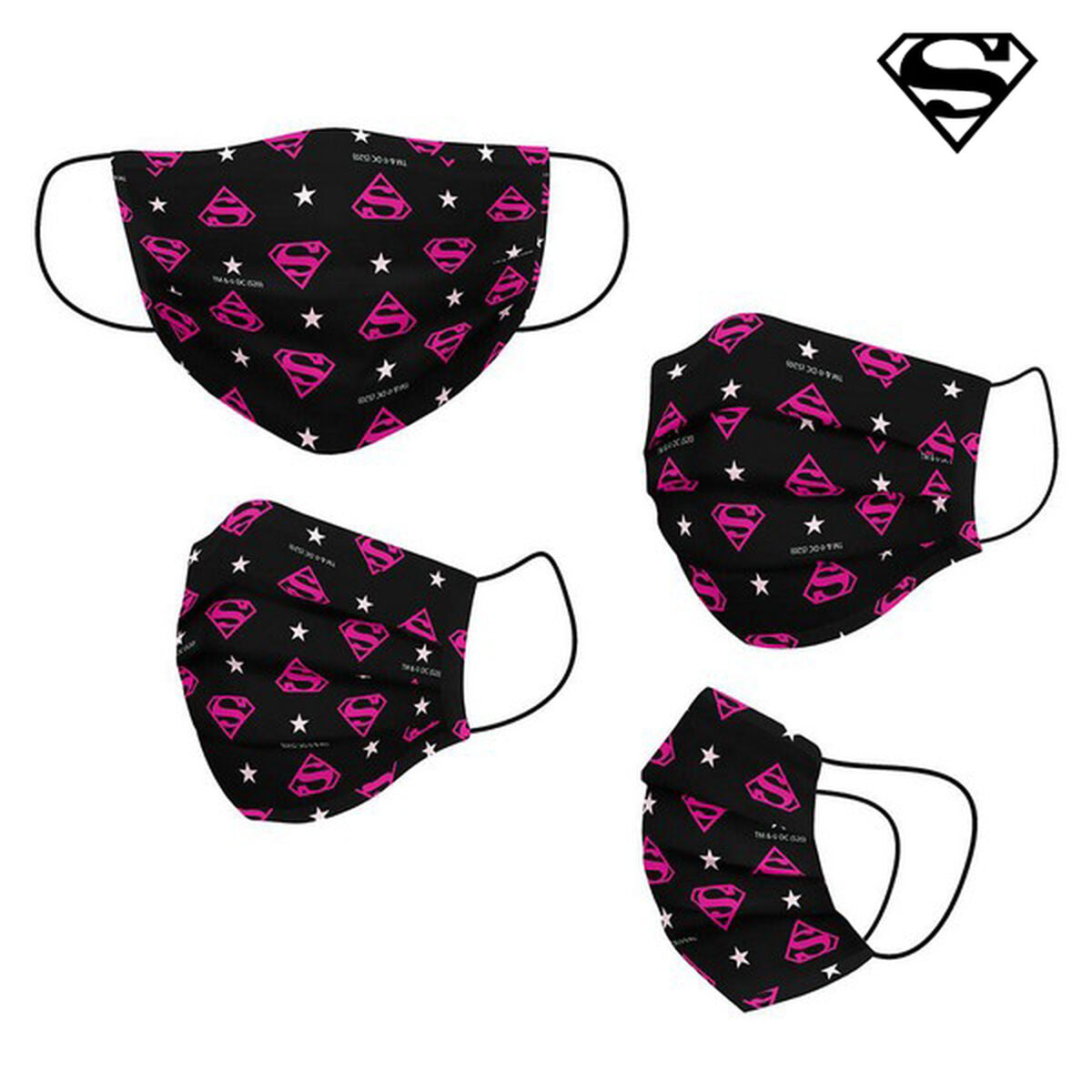 Hygienic Reusable Fabric Mask DC Super Hero Girls Children's Black DC Super Hero Girls