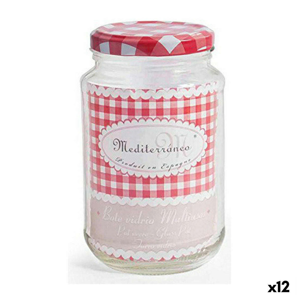 Glass Jar Mediterraneo A-370 Multi-use Glass 370 ml 7,2 x 12 cm (12 Units) Mediterraneo