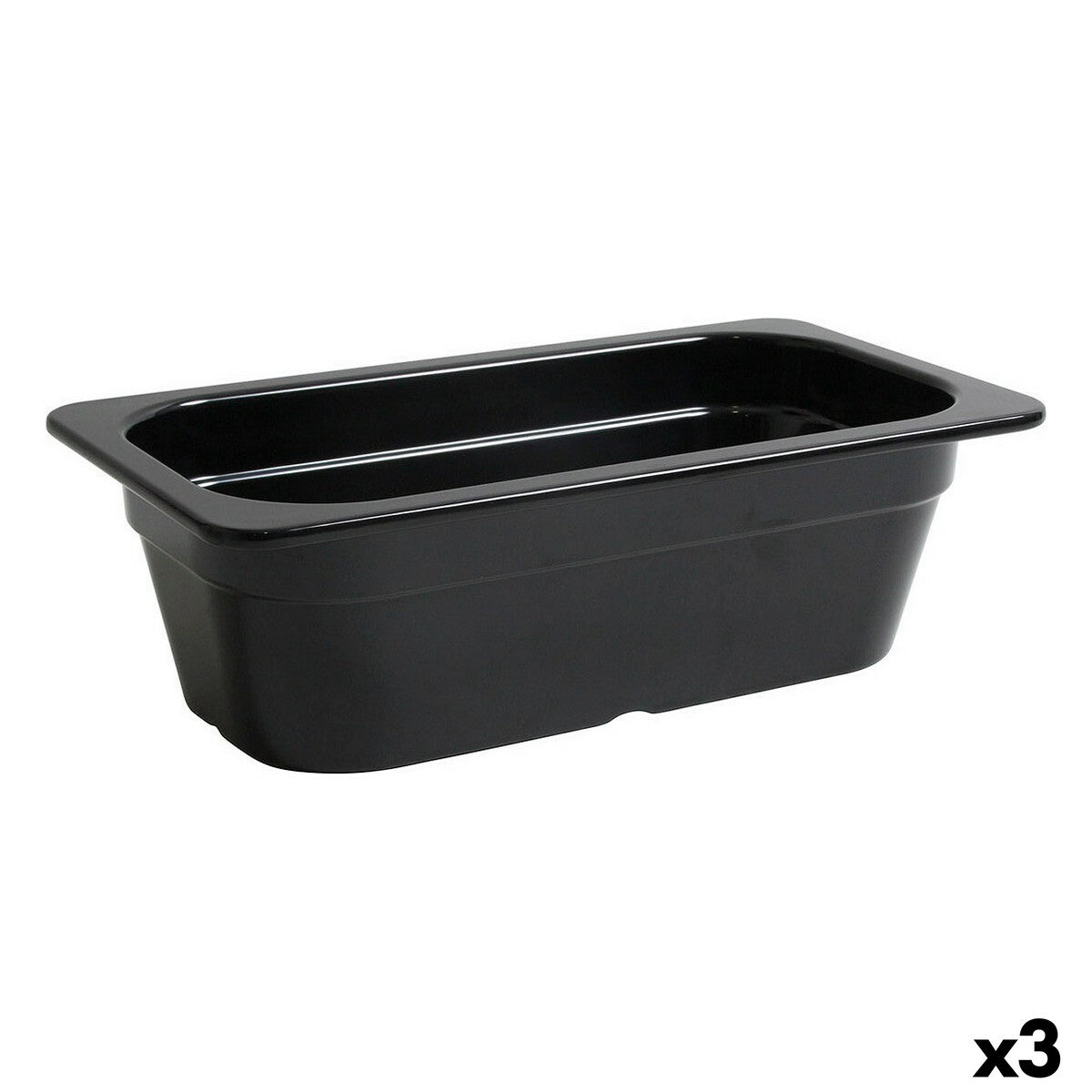 Serving Platter Inde Black 32,5 x 17,6 x 10 cm (3 Units) Inde