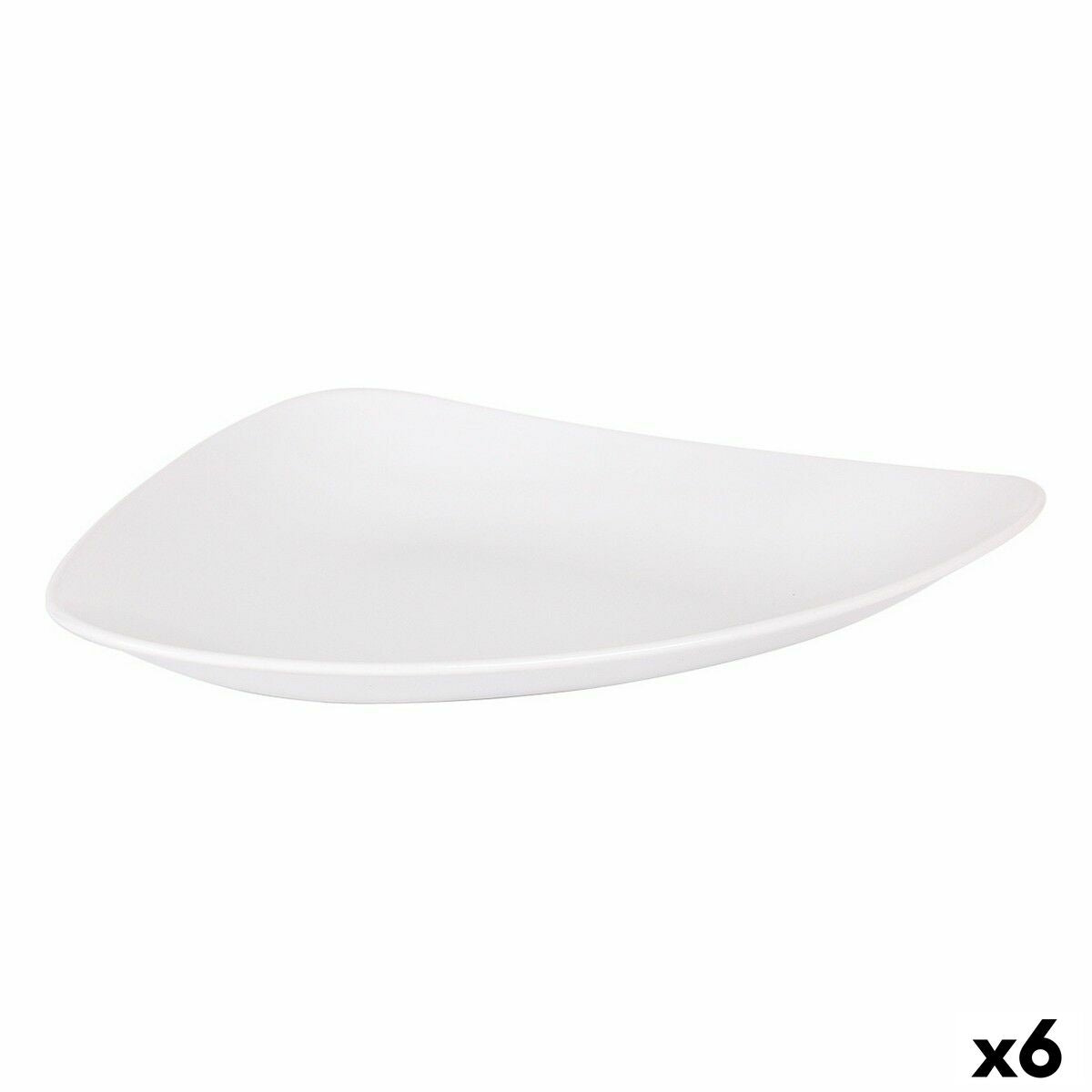 Flat Plate Inde Vedone Porcelain White 31 x 25 x 4 cm (6 Units) Inde