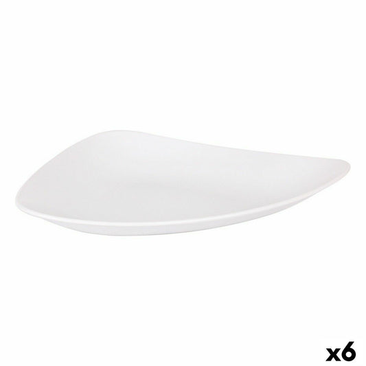 Flat Plate Inde Vedone Porcelain White 31 x 25 x 4 cm (6 Units) Inde