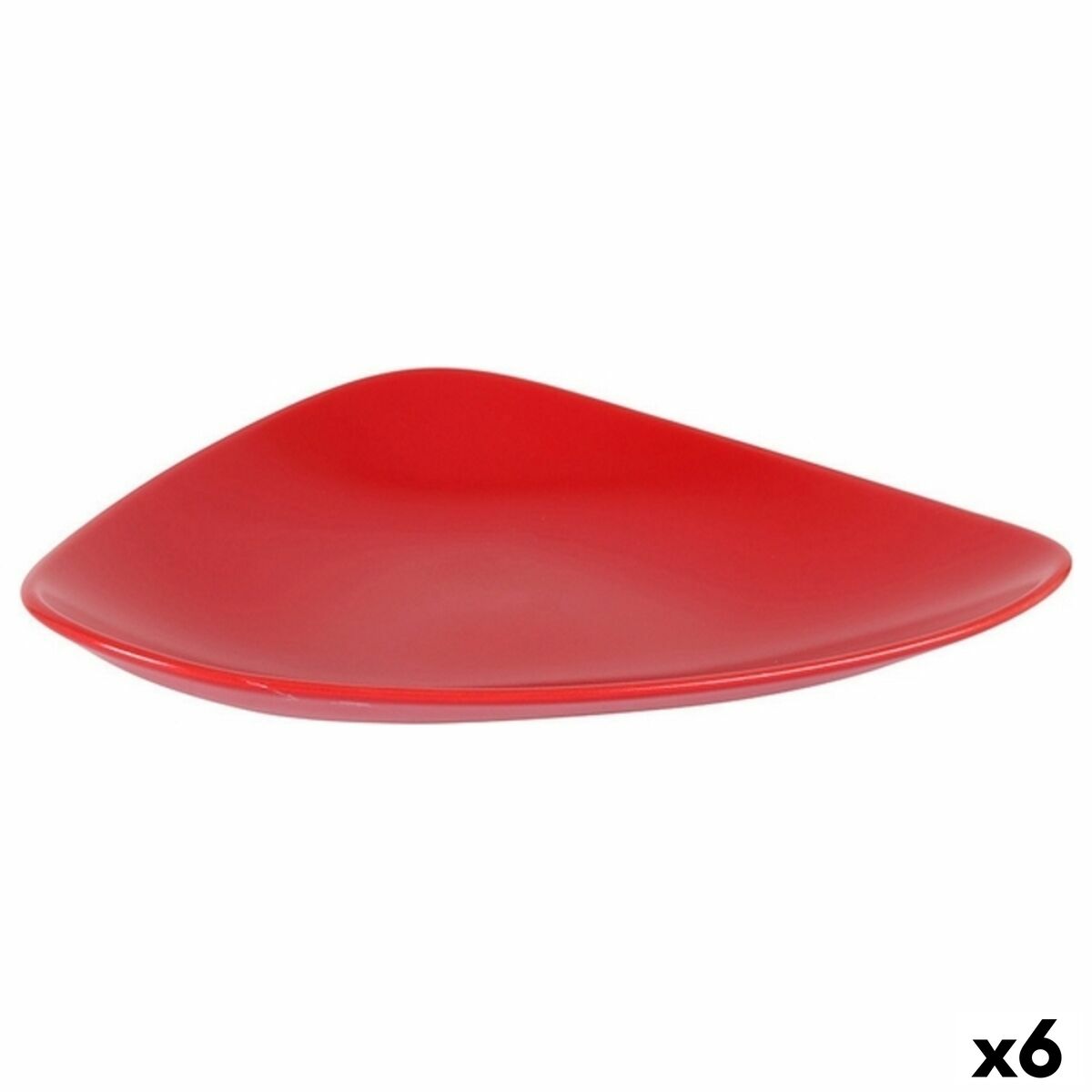 Dessert Dish Red Ceramic 24 x 18 x 3 cm (6 Units) BigBuy Home