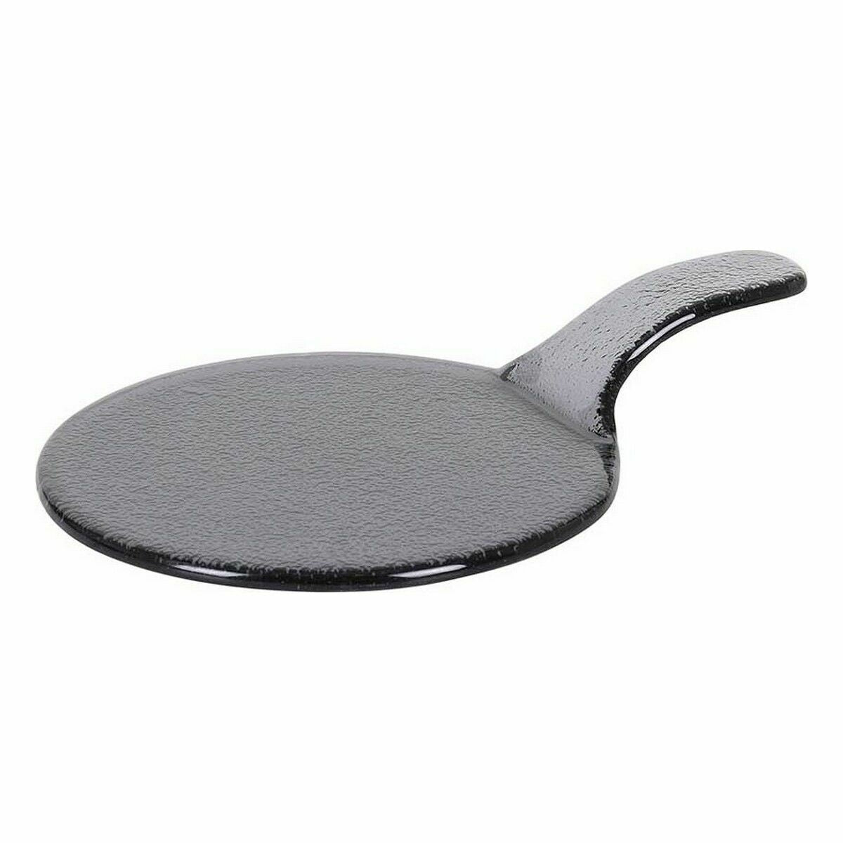 Flat plate Black Glass With handle (Ø 17 x 25 cm) Inde