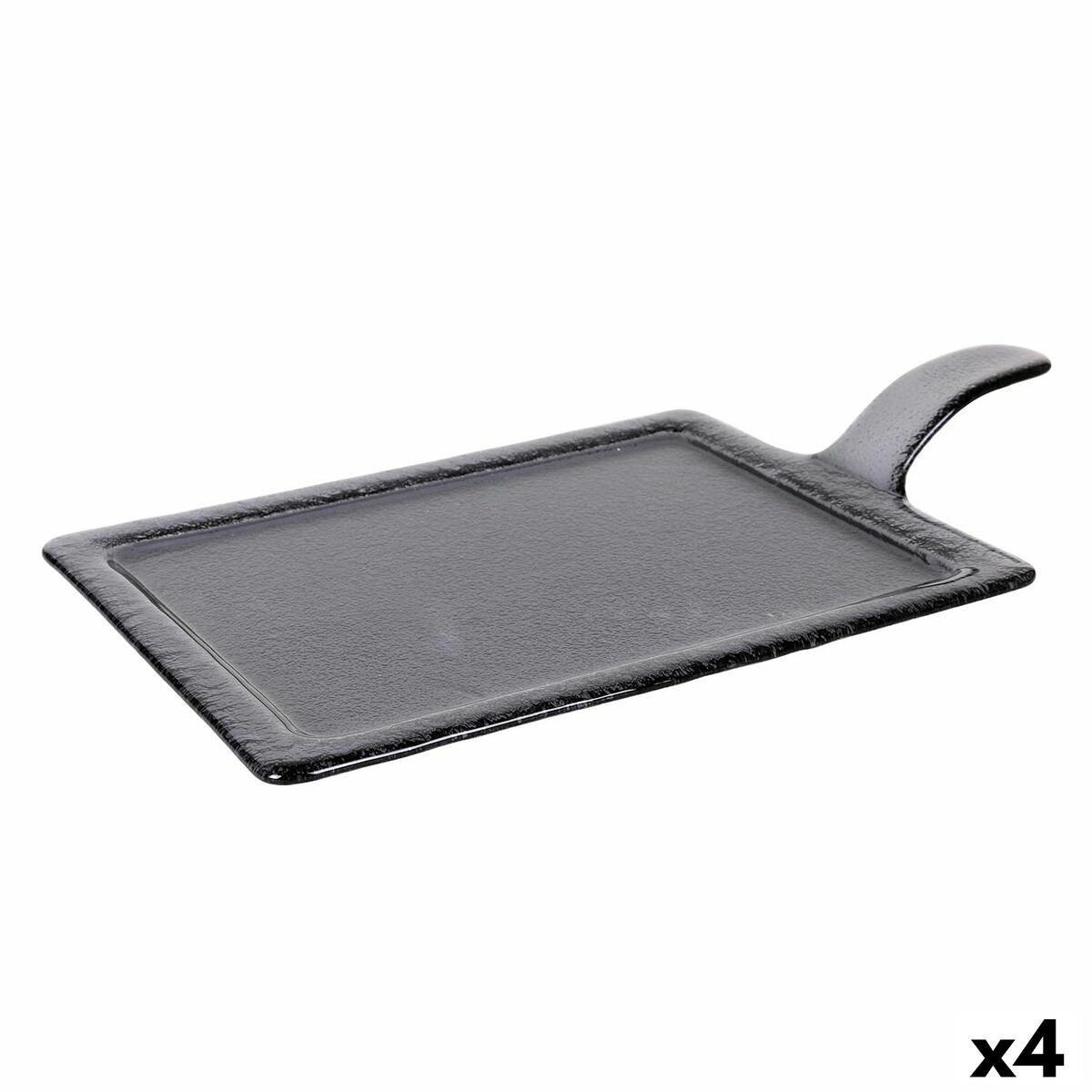 Tray Viejo Valle Black Glass 46 x 27 cm (4 Units) Viejo Valle