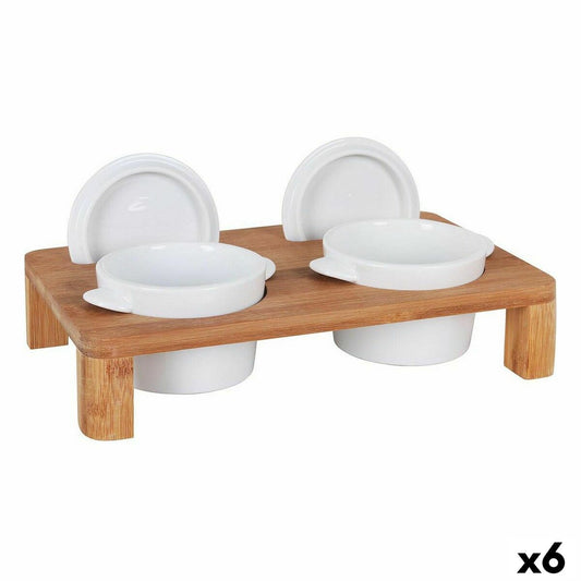 Holder Inde Saucepan x 2 Bamboo Porcelain 29 x 18 x 6 cm (6 Units) Inde