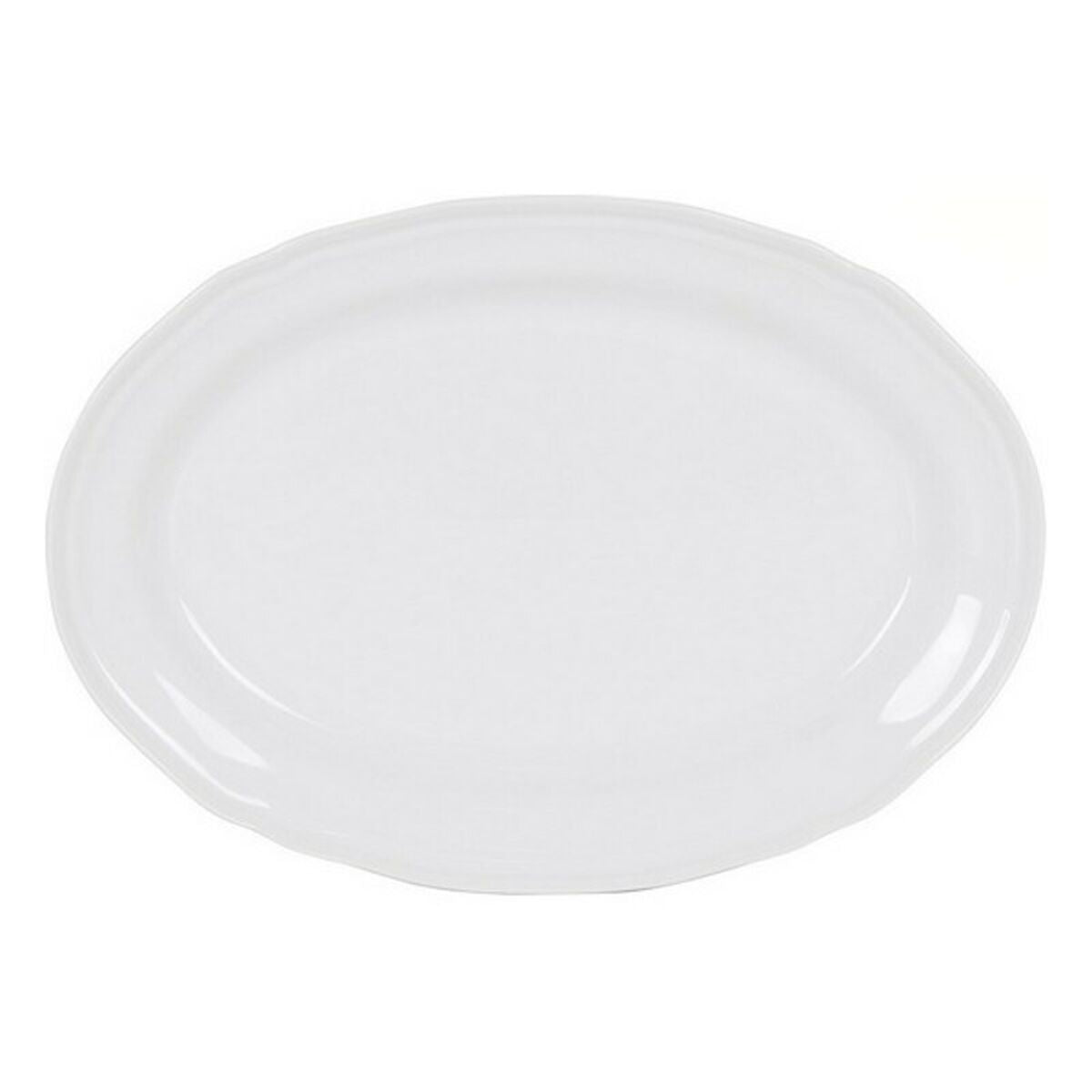 Serving Platter Feuille Oval Porcelain White (28 x 20,5 cm) Inde