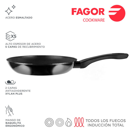 Pan FAGOR Indutherm Black Enamelled Steel (Ø 26 cm) Fagor